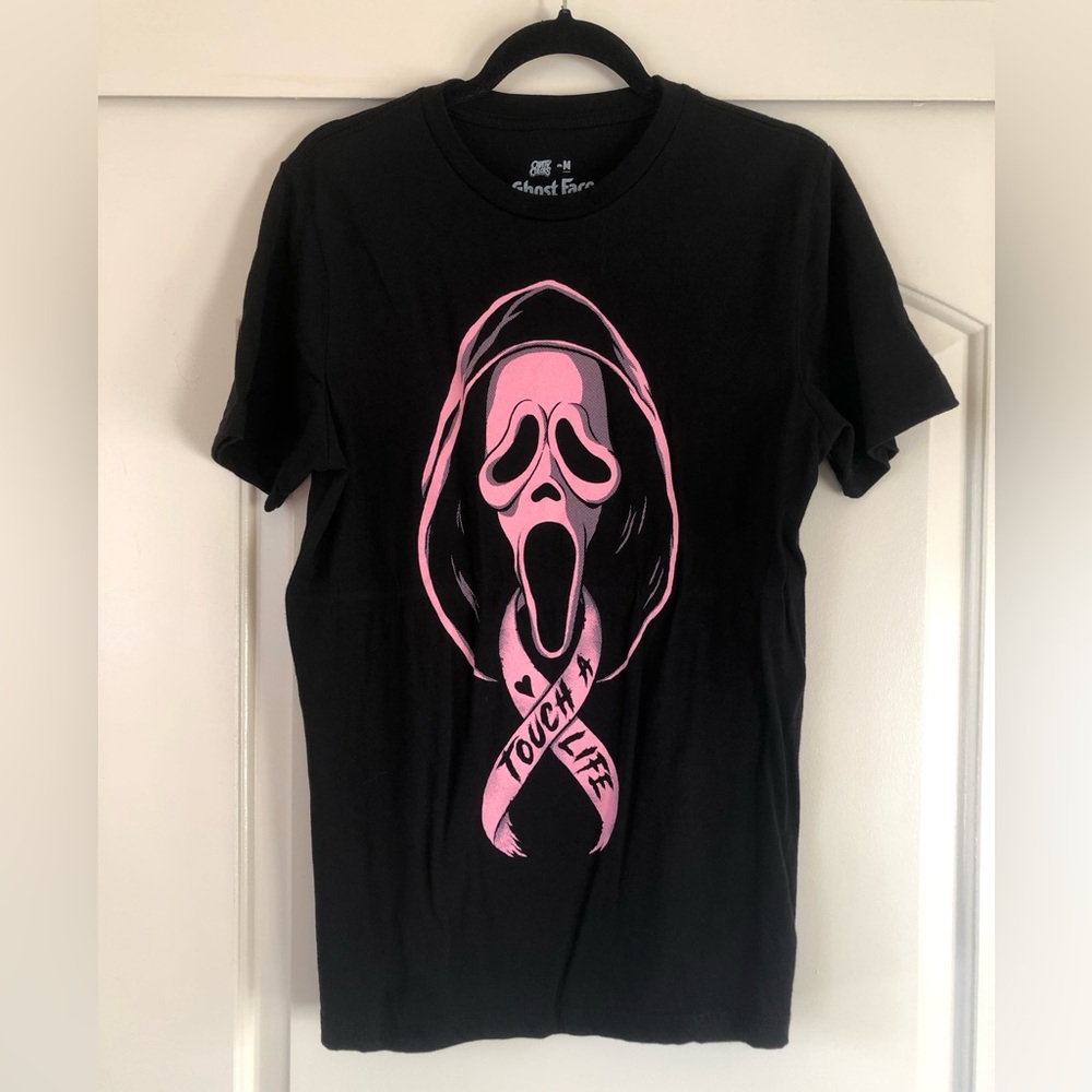 NEVER WORN* Ghostface Pink Cancer Ribbon T Shirt by Cavity Colors